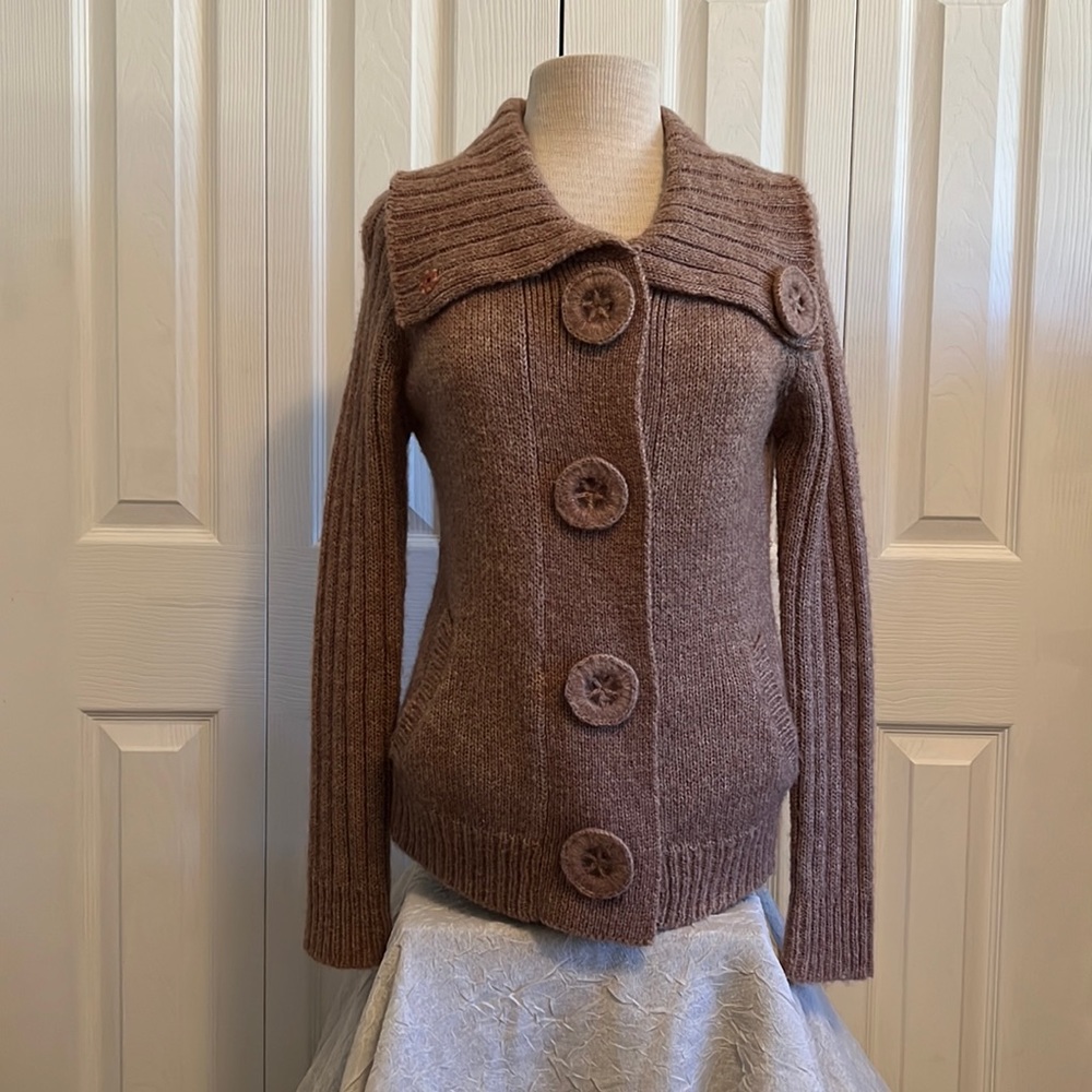 Lambswool/Alpaca Blend Light Brown 23rd St Turtleneck Sweater Size Small